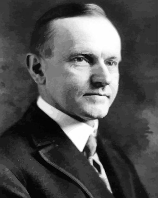 Black and White Calvin Coolidge Side Profile paint by numbers