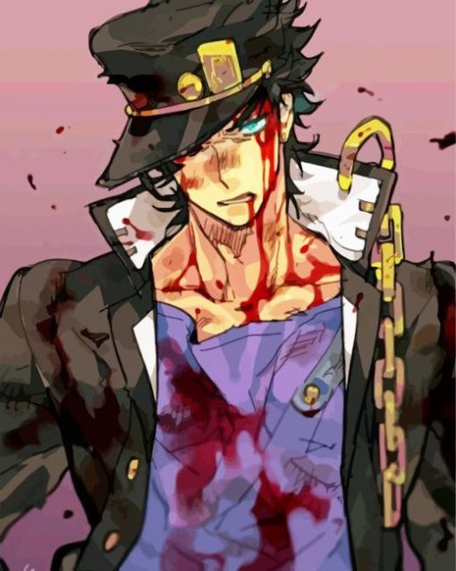 Bloody Jotaro Kujo paint by numbers