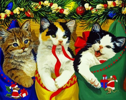 Christmas Cats paint by numbers