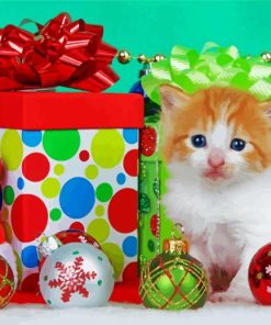 Christmas Kitten paint by numbers