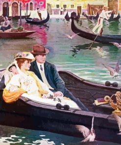 Couple in a Gondola paint by numbers