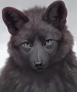 Cute Black Wolf paint by numbers