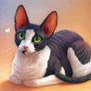 Cute Cat with Big Ears paint by numbers