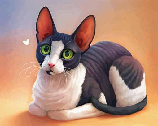 Cute Cat with Big Ears paint by numbers