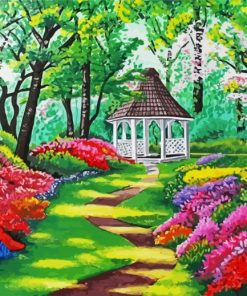 Enchanted Garden and Gazebo paint by numbers