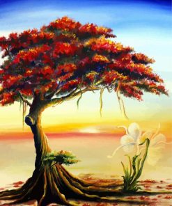 Flamboyan Tree paint by numbers