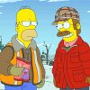 Flanders and Homer paint by numbers