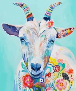 Floral Goat paint by numbers