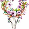 Flower Deer Skull paint by numbers