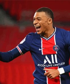 Footballer Kylian Mbappé paint by numbers