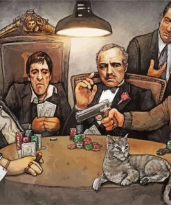 Gangsters Playing Poker paint by numbers