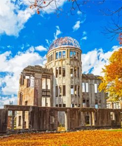 Hiroshima Atomic Bomb Dome paint by numbers