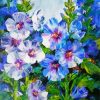 Hollyhocks Flowering Plant Art paint by numbers