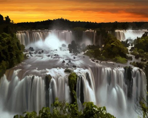 Iguazu National Park at Sunset paint by numbers