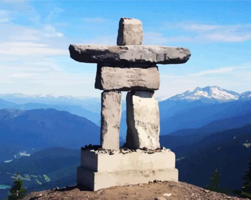 Inukshuk Whistler paint by numbers