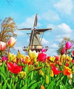 Keukenhof Netherlands Landscape paint by numbers