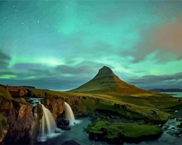 Kirkjufell Mountain paint by numbers