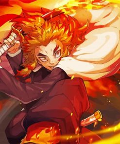 Kyojuro Rengoku Demon Slayer Anime paint by numbers