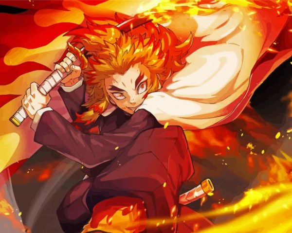 Kyojuro Rengoku Demon Slayer Anime paint by numbers