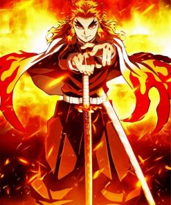 Kyojuro Rengoku Demon Slayer paint by numbers