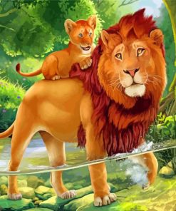 Lion and Cub paint by numbers