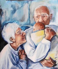 Newborn and Grandparents paint by numbers