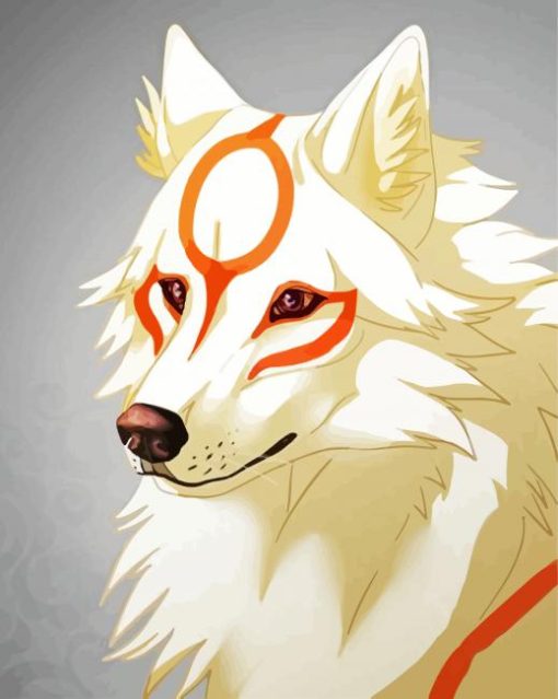 Okami Dog Anime paint by numbers