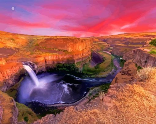 Palouse Waterfall paint by numbers