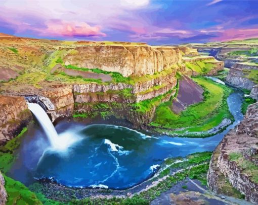 Palouse falls State Park paint by numbers