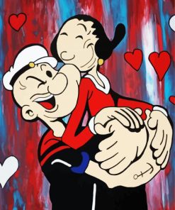 Popeye and Olive Couple paint by numbers