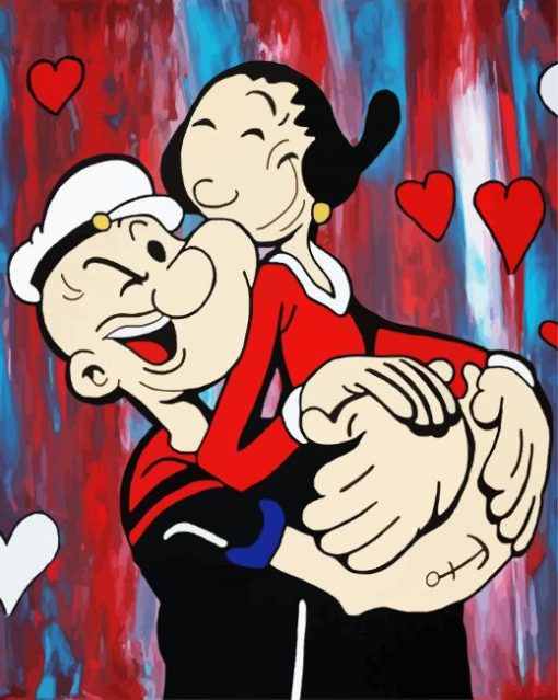 Popeye and Olive Couple paint by numbers