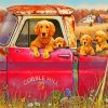 Puppies on a Truck paint by numbers