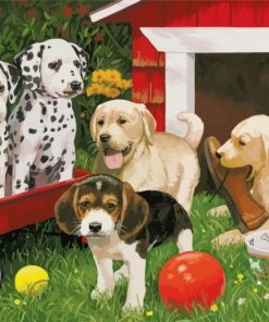 Puppies Party paint by numbers