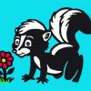 Skunk Smelling Flower paint by numbers