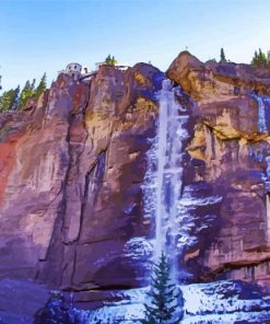 Telluride Waterfall Landscape paint by numbers