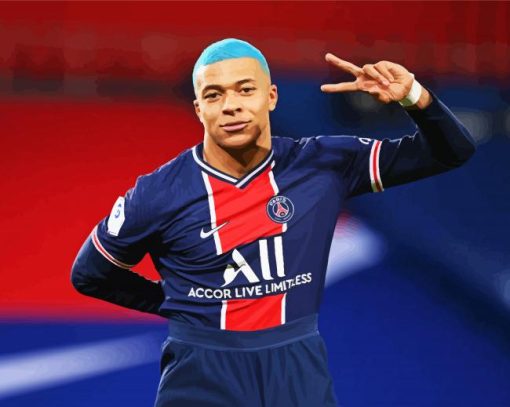 The Football Player Kylian Mbappé Paint By Number