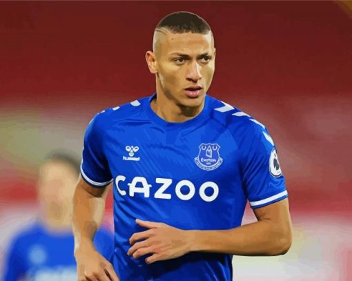 The Footballer Richarlison from Everton paint by numbers