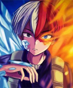 Todoroki my Hero Academia paint by numbers