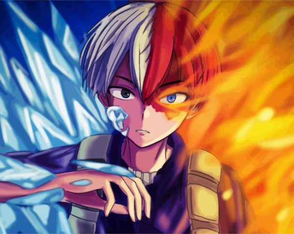 Todoroki my Hero Academia paint by numbers