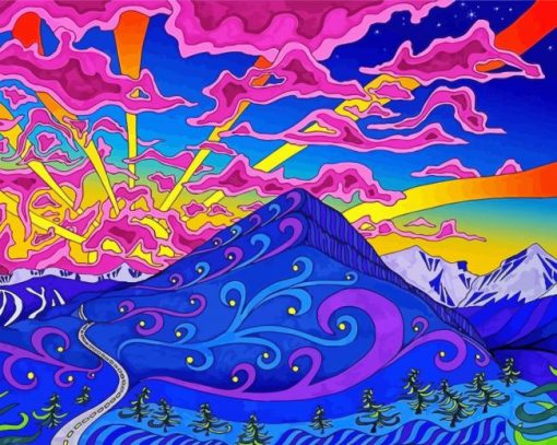 Trippy Landscape paint by numbers