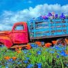 Vintage Old Truck and Flowers paint by numbers