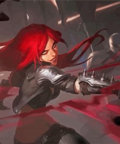 Warrior Katarina League of Legends paint by numbers