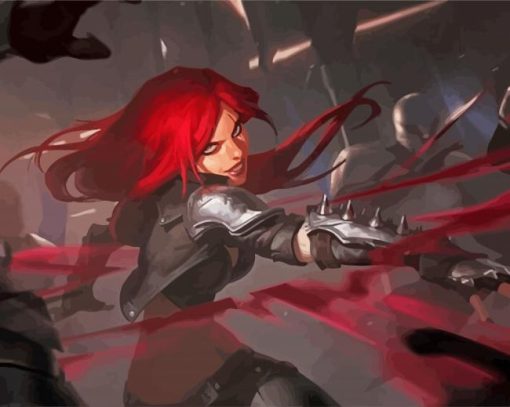 Warrior Katarina League of Legends paint by numbers