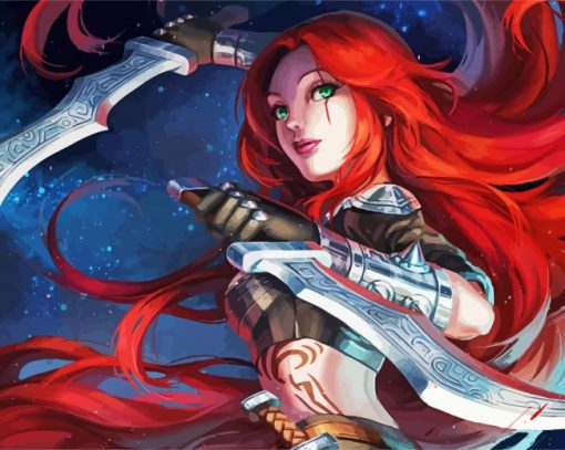 Warrior Katarina paint by numbers