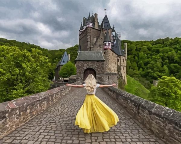 Young Lady in Eltz Castle paint by numbers