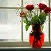 Roses Vase Window Flowers paint by numbers