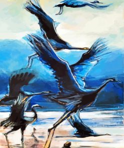 Abstract Crane Birds Art paint by numbers