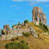 Aesthetic Corfe Castle in England paint by numbers