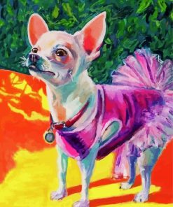 Aesthetic Dog in Tutu Art paint by numbers