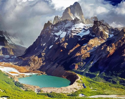 Argentina Patagonia Mountains paint by numbers